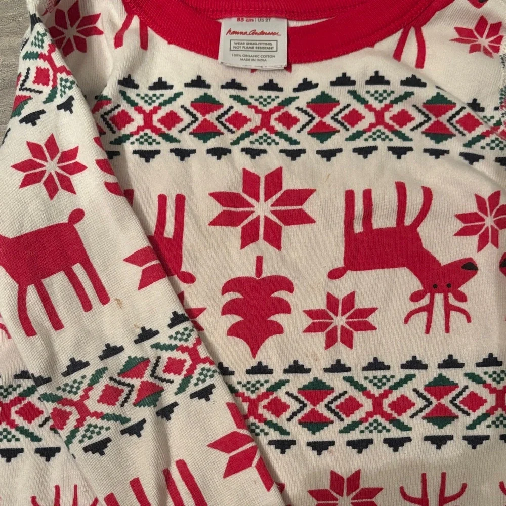Hanna Andersson Dear Deer Red HannaJams Unisex Pajama Set